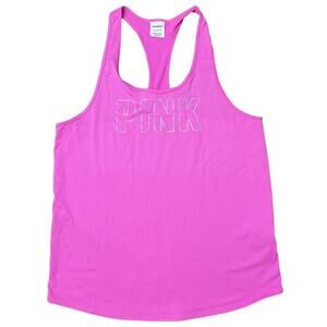 PINK Active Racerback Tank Top Hot‎ Pink Sleeveless Athletic Workout Gym Shirt
